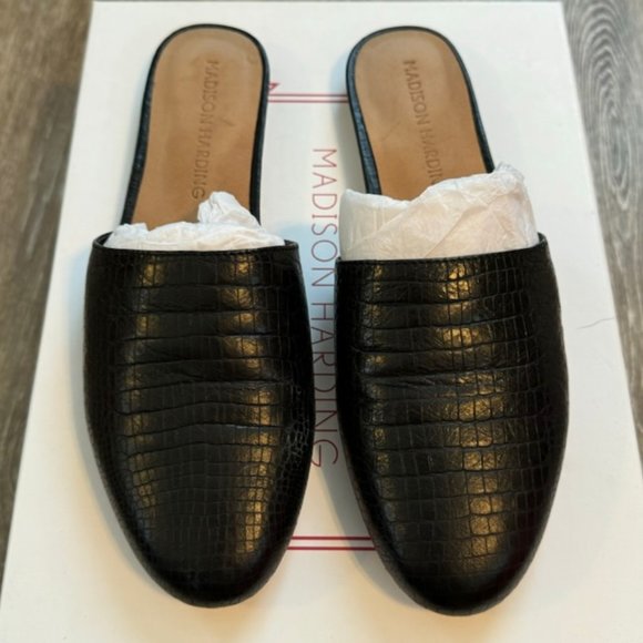 Madison Harding- Black Snake Print Slip-On Shoes– Sz. 7 - Picture 1 of 5